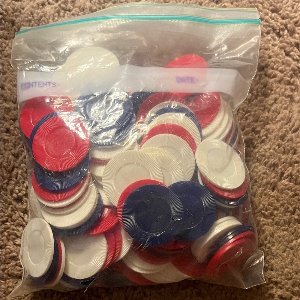Red, White, and Blue Poker Chips Set
